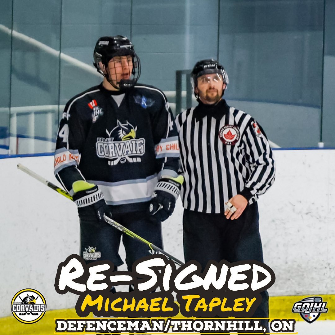 ✍️RE-SIGNED: The Sheriff is back in town 🤠! Taps joined us from the OJHL last season and looks to build off his late season success. A well respected person on and off the ice Taps will look to set the tone as one of the leagues physical shutdown dman. Welcome back Taps!