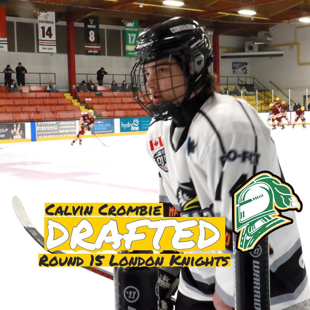Congrats to our very own Calvin Crombie on being selected to the OHL London Knights! Goes to show hard work will get acknowledged! Way to go Cal! @londonknights you got a good one!